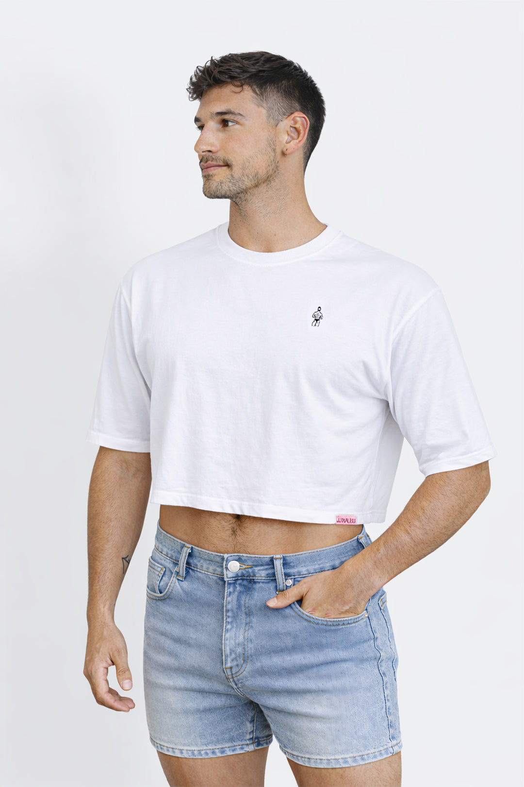 Oversized Relaxed Crop Top - Ivory