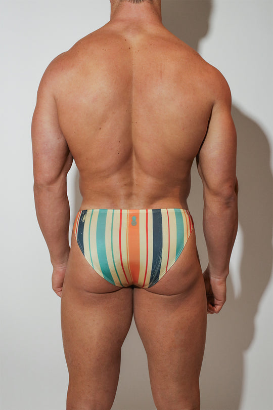 Men's Slimmer Bulge Briefs - Retro Stripes
