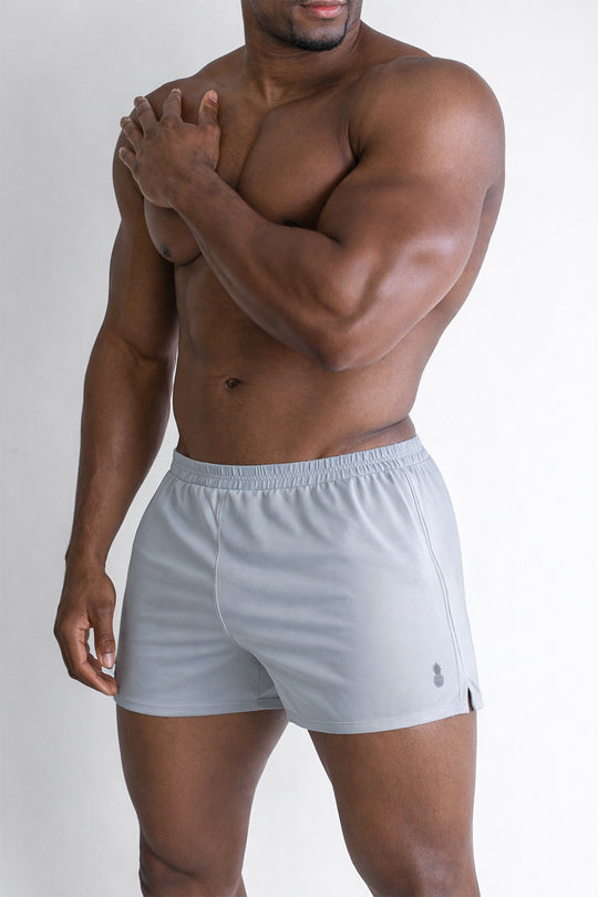 2" Side Split Booty Shorts - Glacier Grey