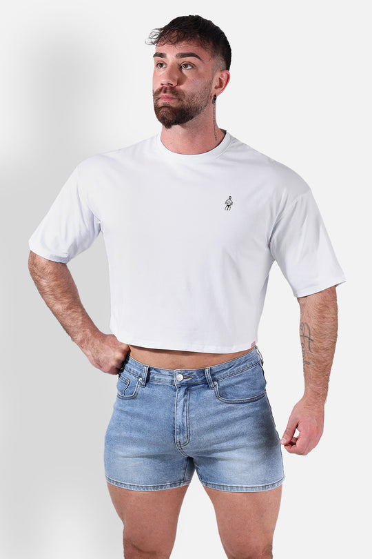 Oversized Relaxed Crop Top - Ivory