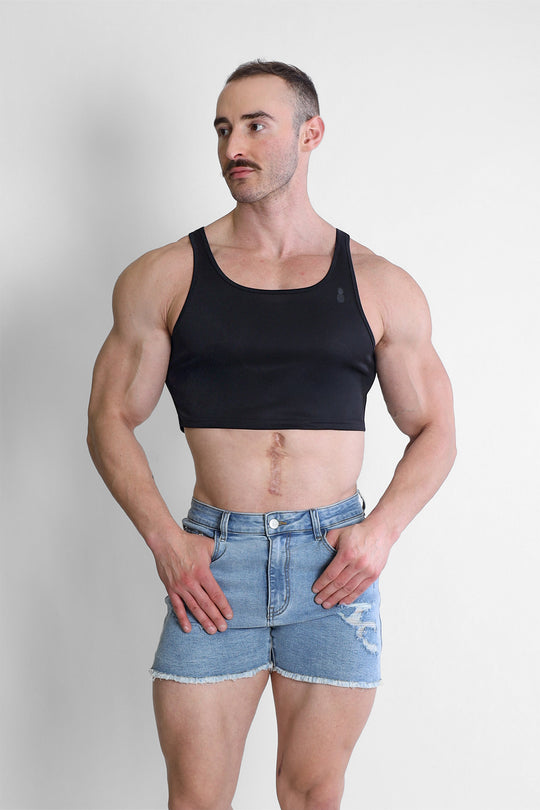 JJ Dry-Cool Crop Tank Top - Black