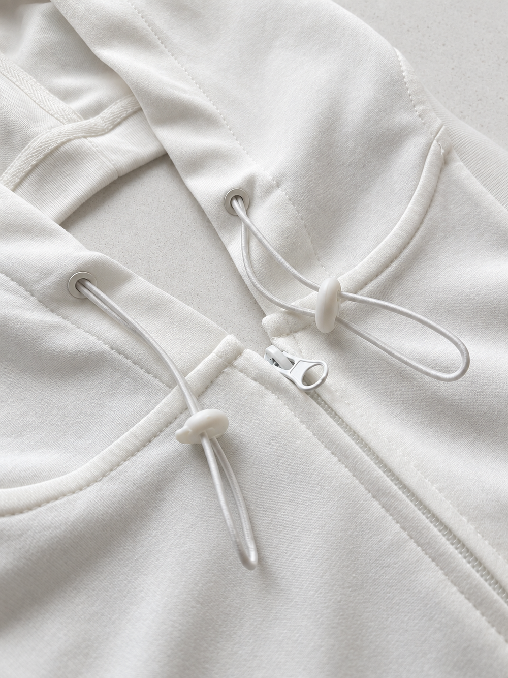 Open Back Sleeveless Hoodie - Winter White