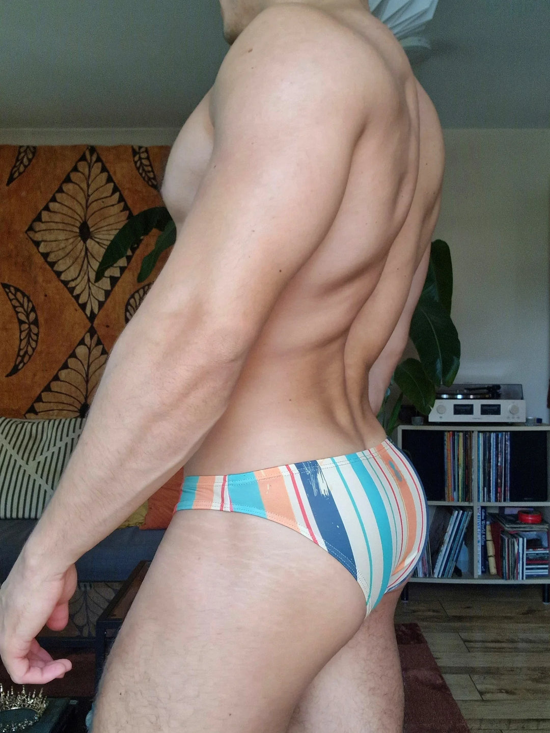 Men's Slimmer Bulge Briefs - Retro Stripes
